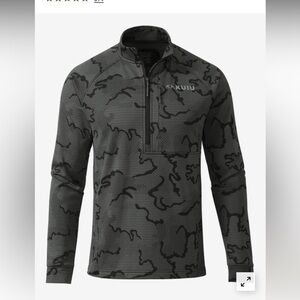 KUIU 1/4 Zip Sweater Mens  Gray Camo Ridgepoint Fleece Long Sleeve XL